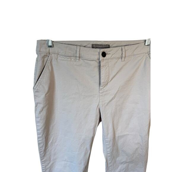 GARNET HILL Salt-Washed Slim Chino Pants Pebble Sz 10 Embroidered Organic Cotton - Picture 3 of 10